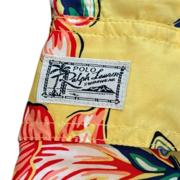 Polo Ralph Lauren Kailua Swim Trunks Resortwear White Lotus Floral Mens M - Picture 4 of 6